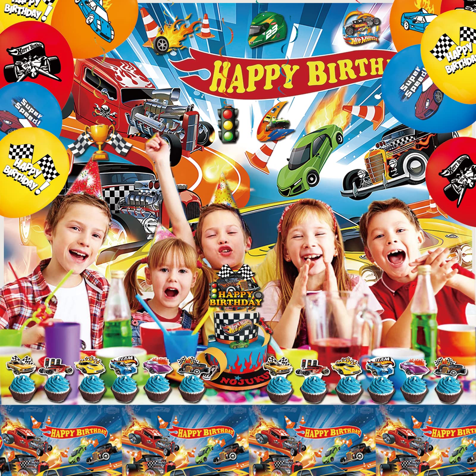 BASICF hot car cake topper adds a racing centerpiece.