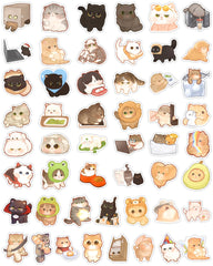 Baslaky kawaii cat stickers decorate a laptop with playful designs that resist wear.