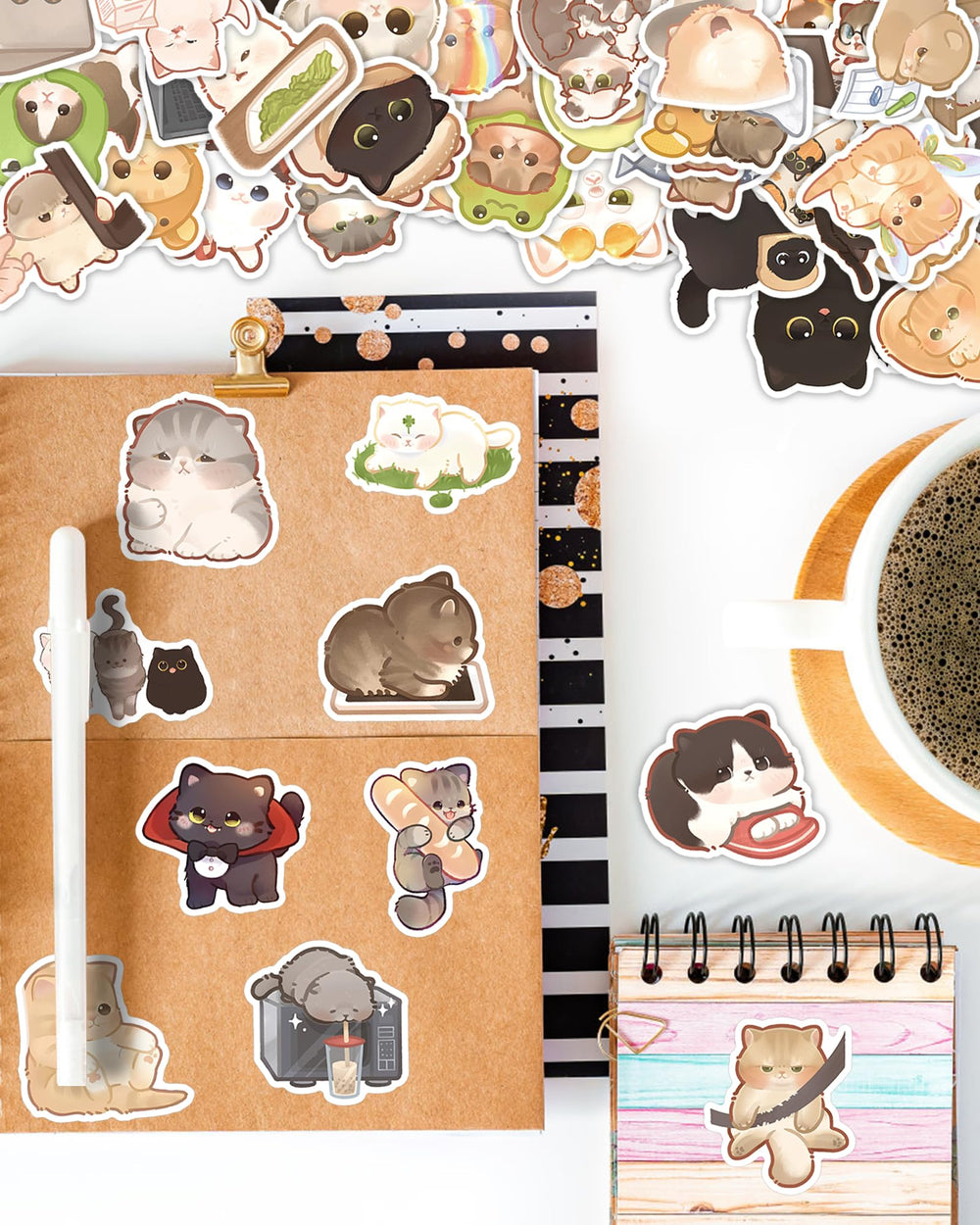 Baslaky cat stickers on a phone cover brighten your device and stay resilient.