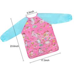 Bassion Kids Art Smock Azure Pink three roomy pockets for brushes, wipes, snacks