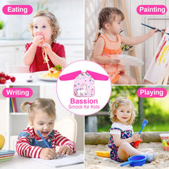 Bassion Kids Art Smock sized for ages 2 to 8 years for growing kids.