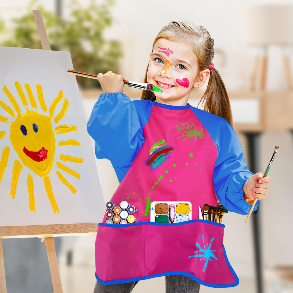 Bassion waterproof art smock is easy to wipe clean after crafts