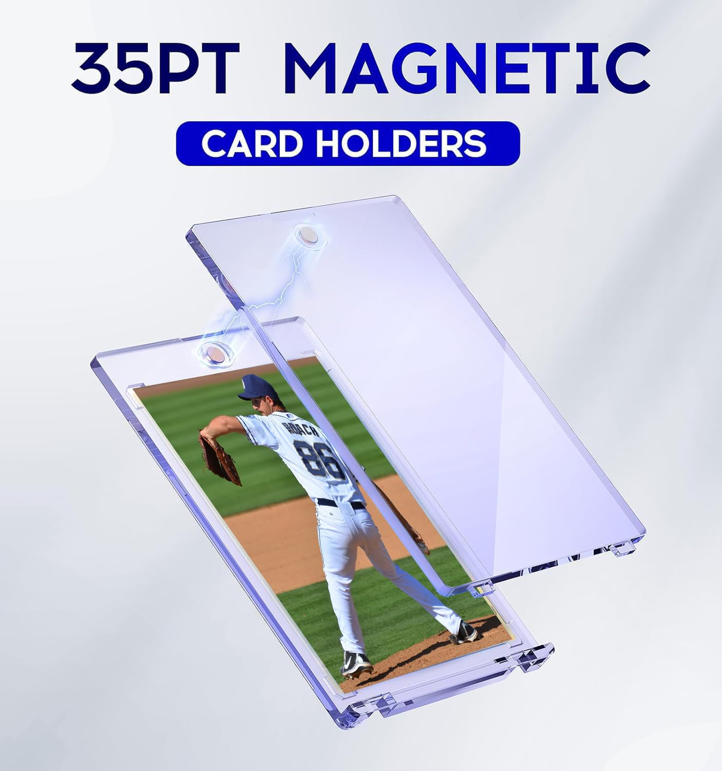 Basthalan magnetic card holder side view highlighting 35-point thickness