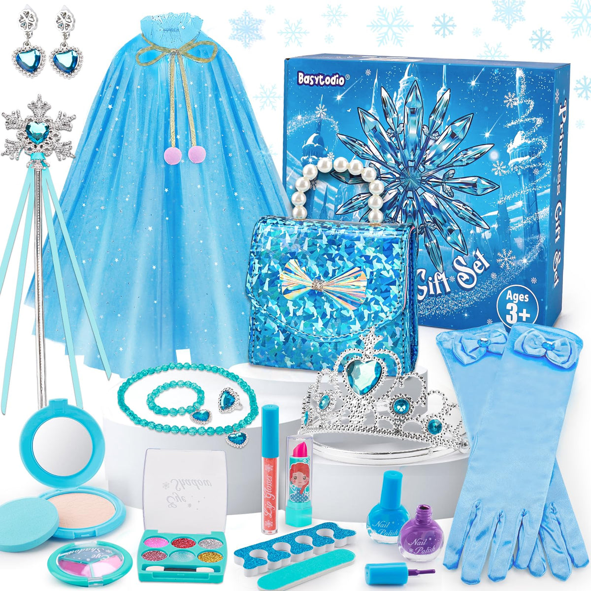 Basytodio frozen princess cape for imaginative dress-up and pretend play for little queens.