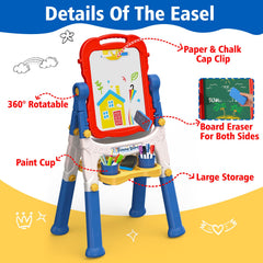 Basytodio Kids Easel with whiteboard side for clean, quick doodling and learning.