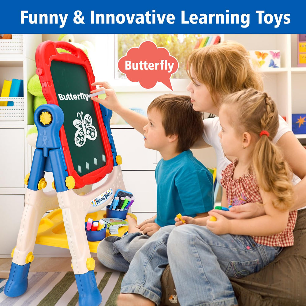 Basytodio Kids Easel is easy to assemble and height-adjustable for growing children.