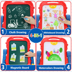 Basytodio Kids Easel is safe, durable, and portable for indoor and outdoor play.
