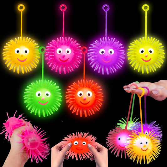 Basytodio light up ball with hedgehog silicone surface for party play and tactile fun