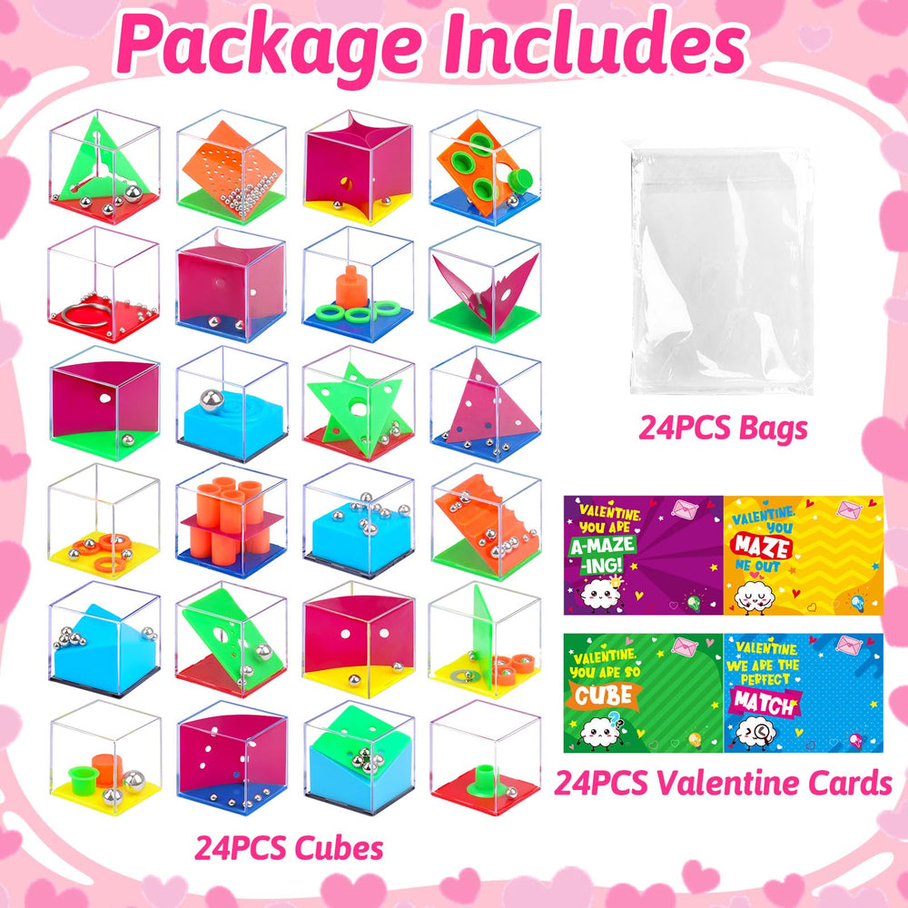 Basytodio mini puzzle cubes in varied colors for engaging Valentine exchanges