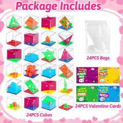 Basytodio mini puzzle cubes in varied colors for engaging Valentine exchanges
