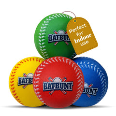 BATBUNT foam baseball red front view for indoor safe practice.