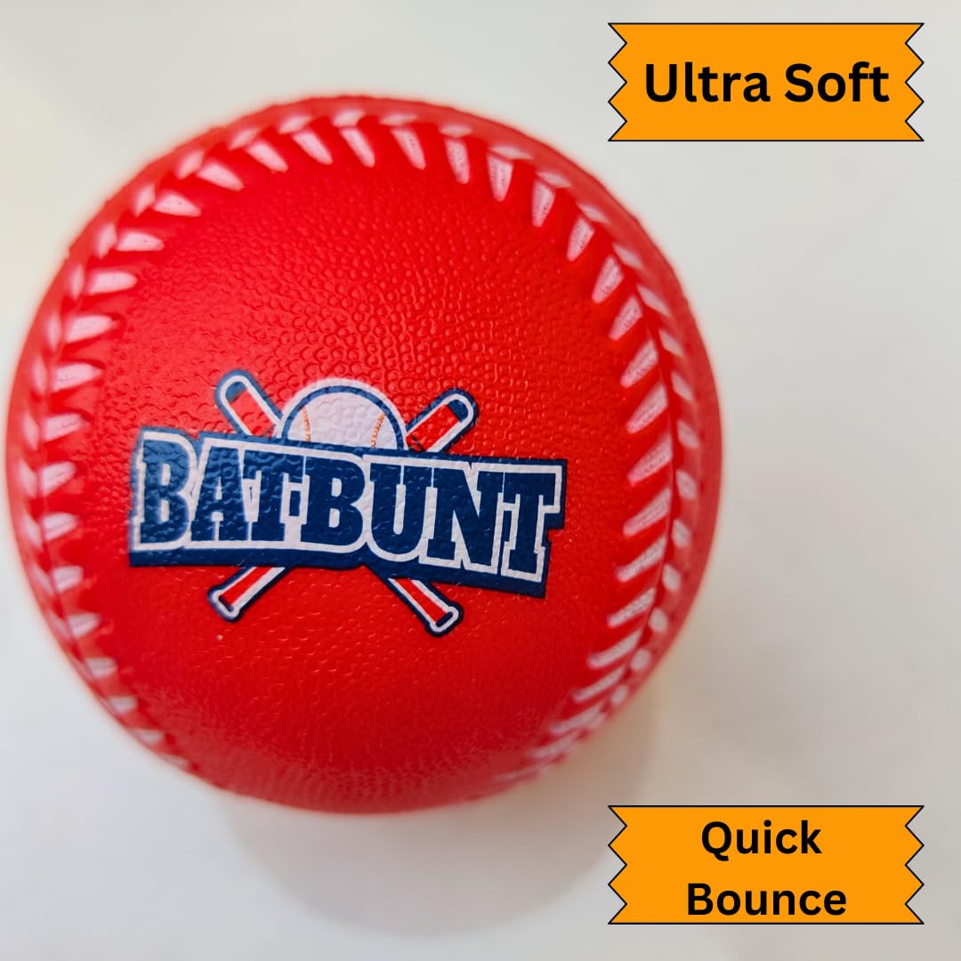 BATBUNT foam baseball yellow front view enhances visibility during drills.