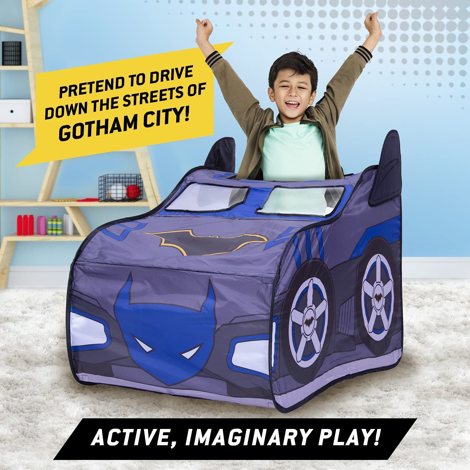 Batman Batmobile tent folded storage bag for compact portability