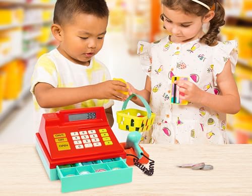 Battat cash register calculator display for practicing totals during pretend store.