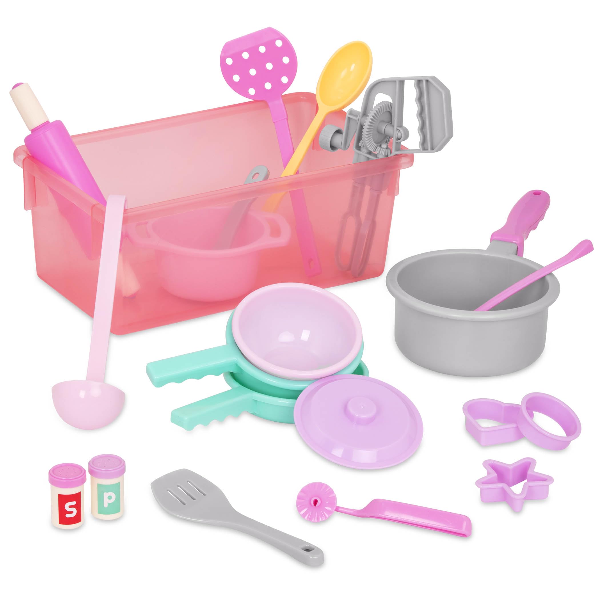 Battat Play Circle Dinner for Eight hand mixer spins for pretend cooking realism