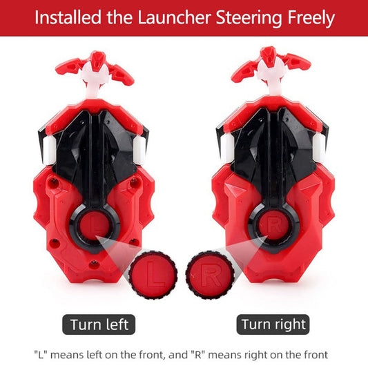 Battbeyle launcher handle grip shown, ergonomic grip for precise spins.