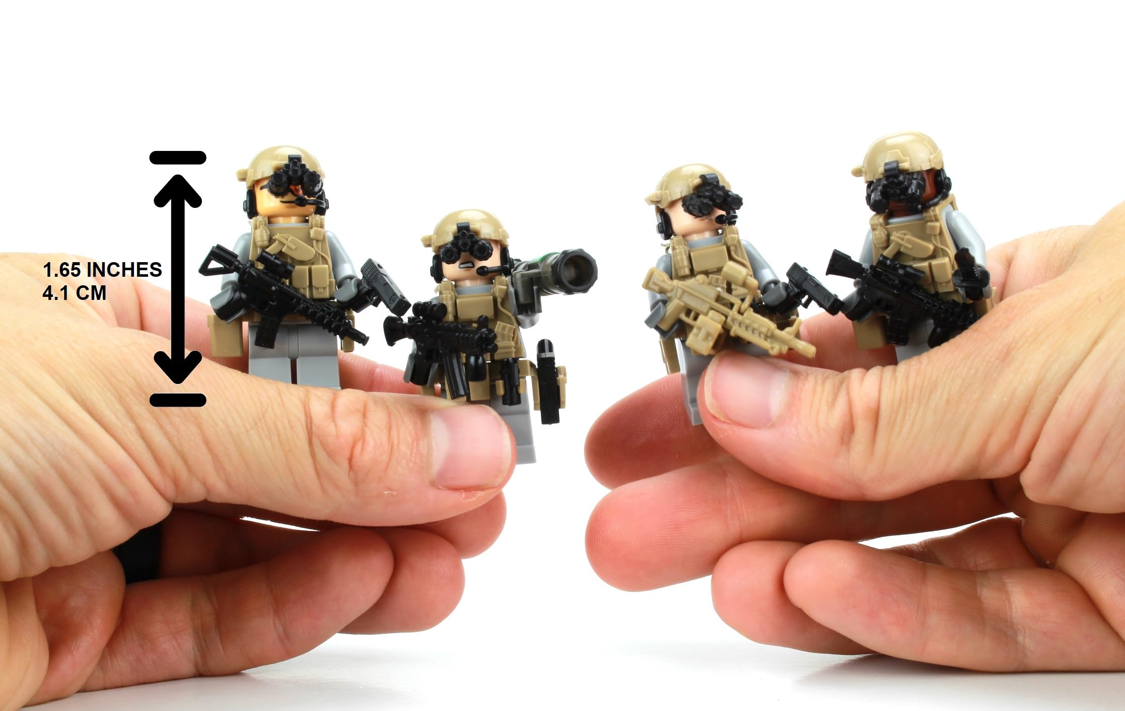 Battle Brick Army Ranger weapons set, ready for action and compatible with Lego bricks.
