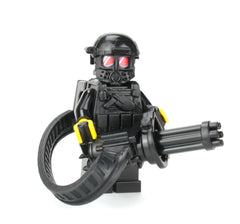 Battle Brick heavy gunner minifigure front view highlights authentic construction for display