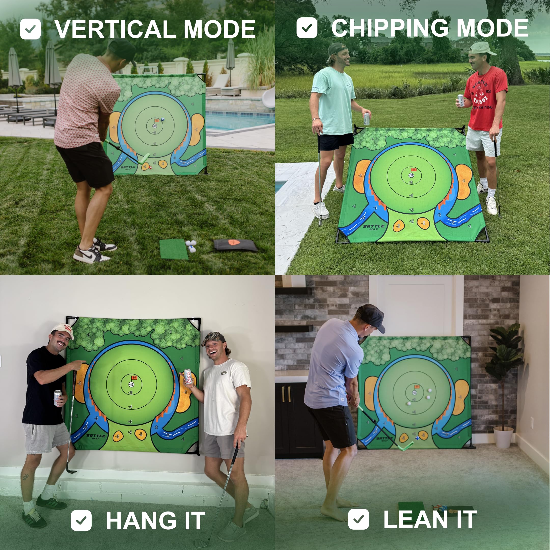 Battle Golf club with oversized head improves control and shot versatility.