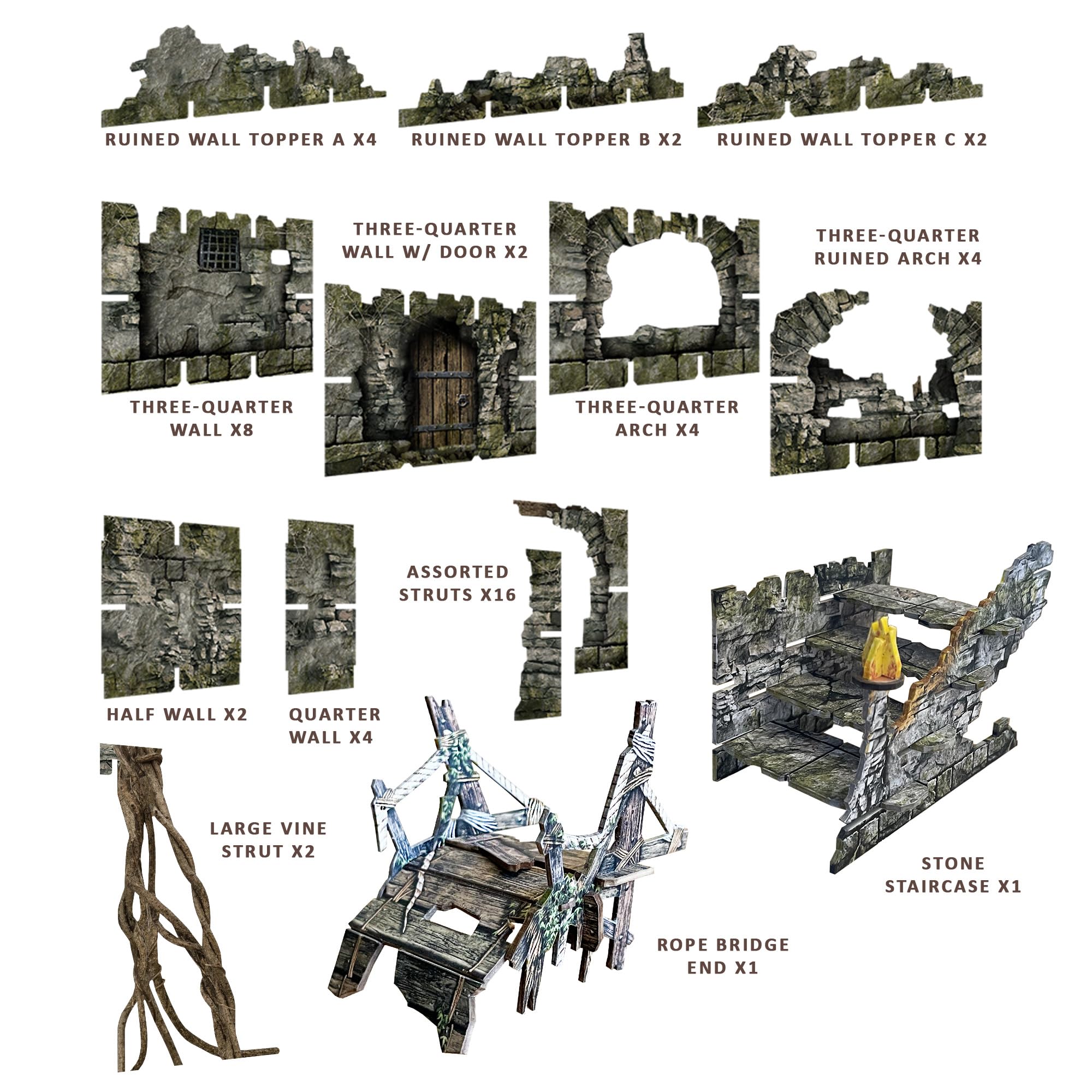 Battle Systems Dungeon Terrain Core Set castle ruin diorama enhances RPG realism.