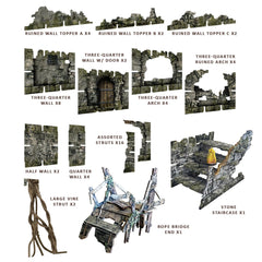 Battle Systems Dungeon Terrain Core Set castle ruin diorama enhances RPG realism.