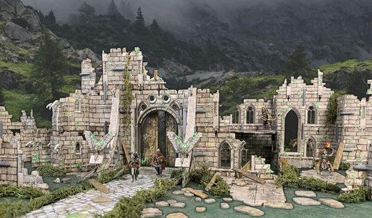 Battle Systems ruined monastery interior detail, perfect for exploration and combat scenes.