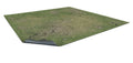 Battle Systems grassy fields mat 3x3 viewed on table for immersive battles