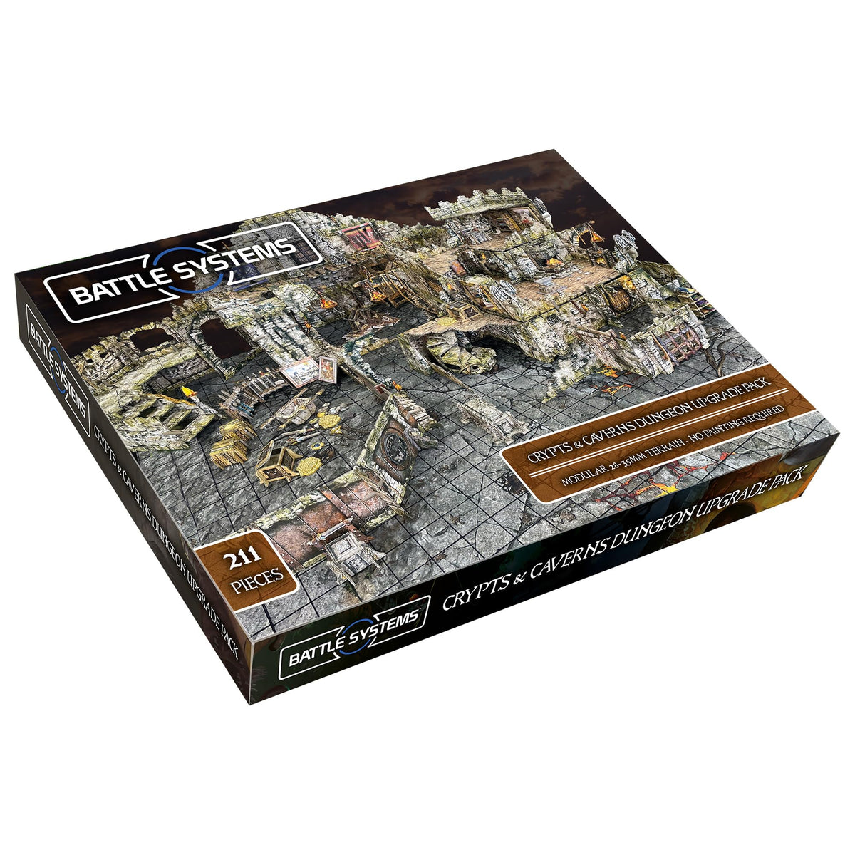 Battle Systems Crypts wall sections for modular dungeon layouts with sturdy cardstock.