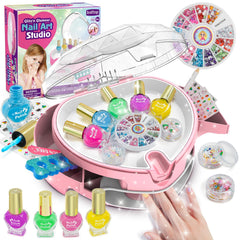 BATTOP kids nail polish set with organizer and dryer for easy at-home manicures.