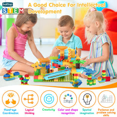 BATTOP Marble Run colorful track blocks spark imaginative construction and storytelling.