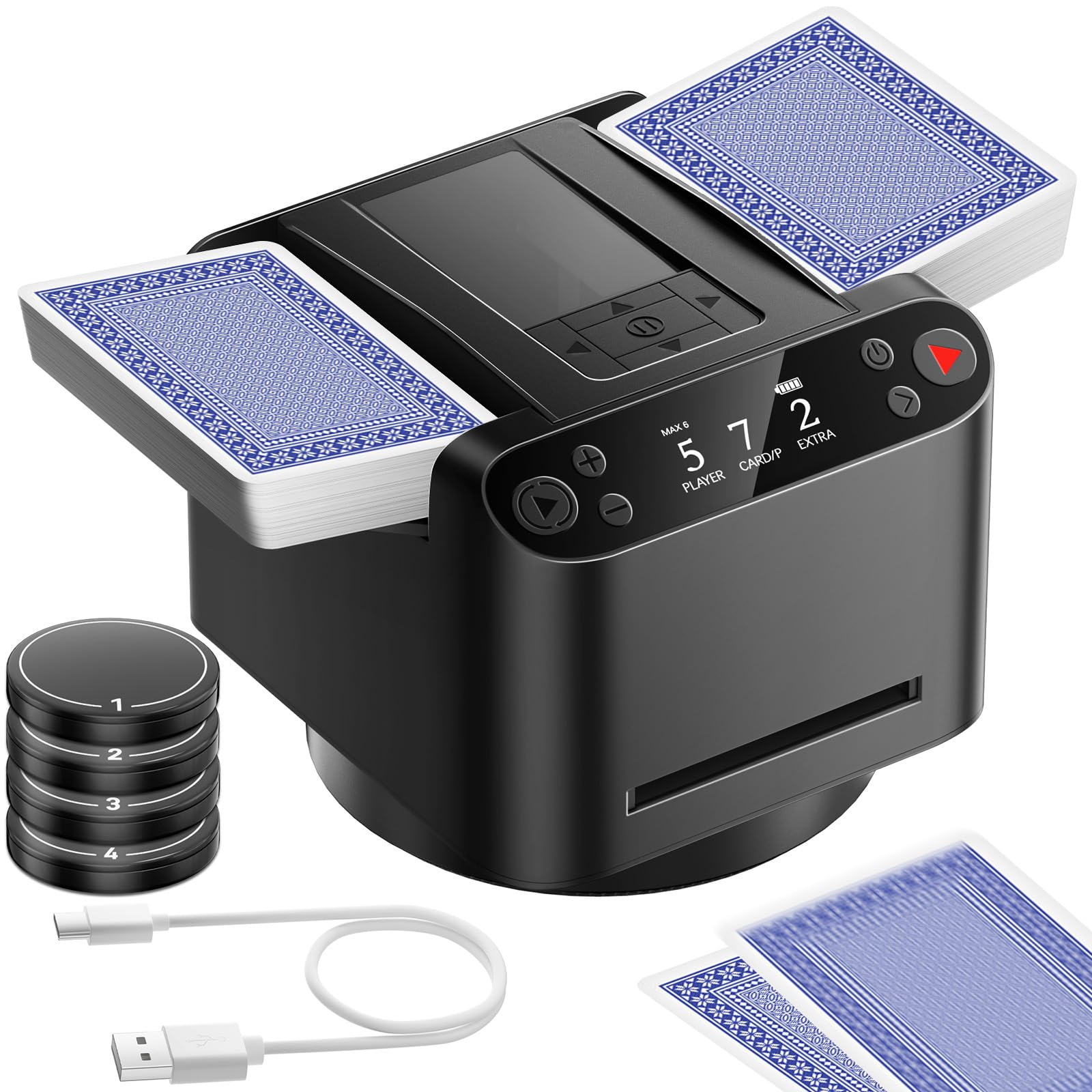 BATURU 2-in-1 shuffler and dealer for quick, seamless card rounds.