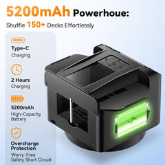 BATURU's 5200mAh rechargeable battery supports extended game nights.