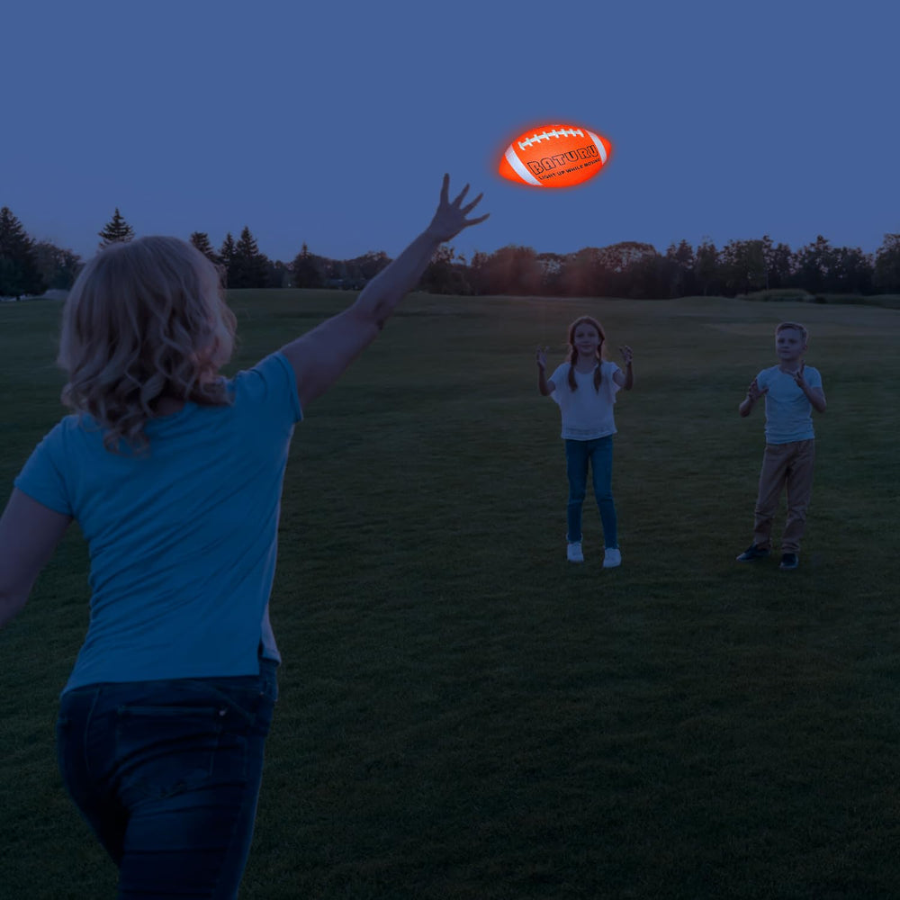 BATURU Glow-Dark Football ideal for camping, beach, and backyard fun.