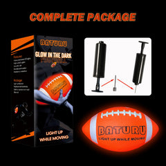 BATURU Glow-Dark Football triple-layer construction withstands rough outdoor surfaces.