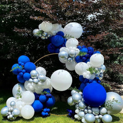 BAUANOOY baby shower balloon ideas in royal blue tones.