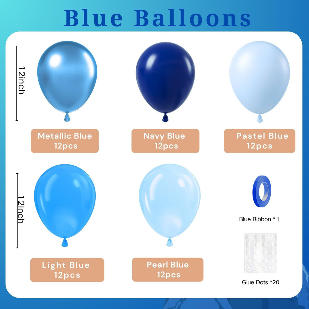 BAUANOOY metallic chrome blue balloons for eye-catching displays