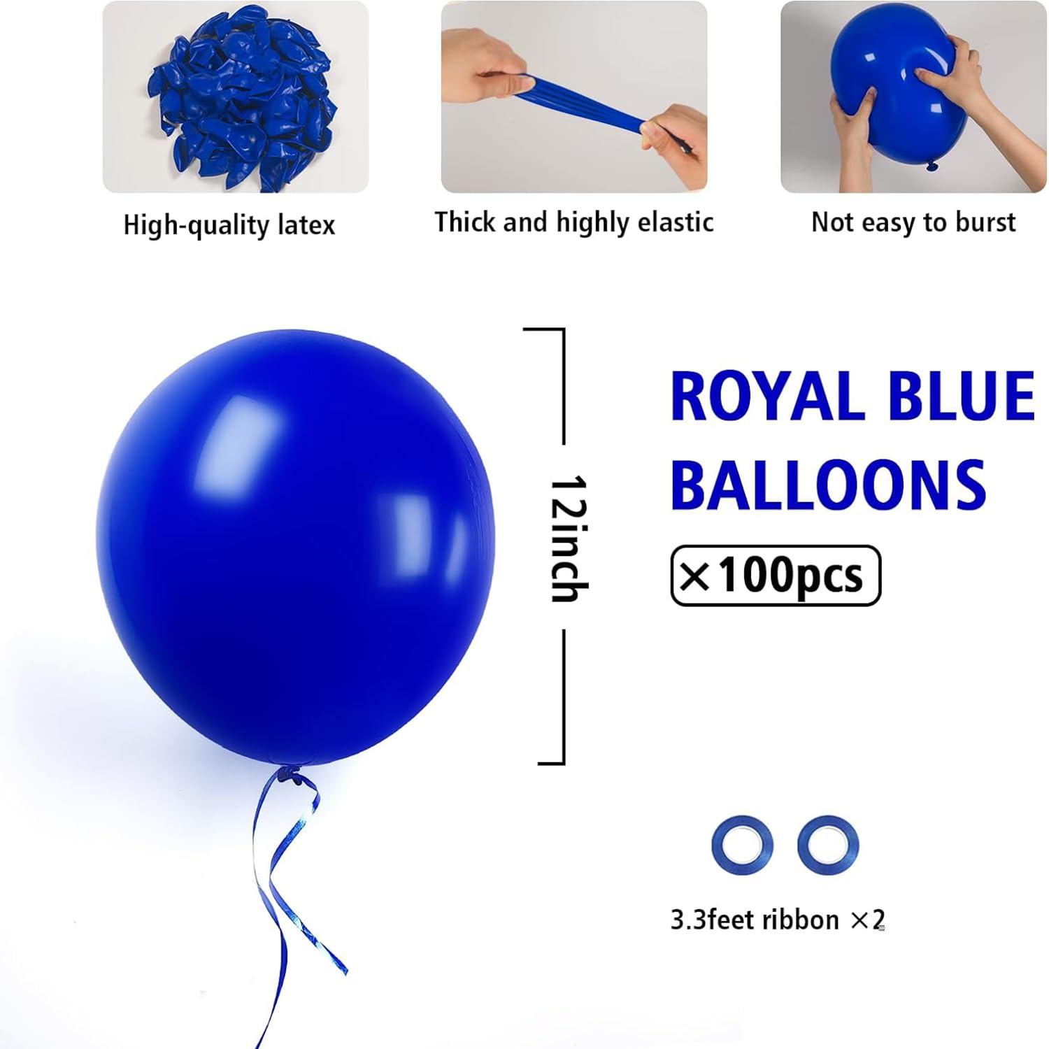 BAUANOOY navy blue balloons 12inch ideal for elegant themes.