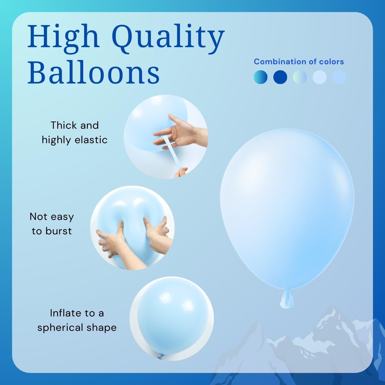 BAUANOOY pastel blue balloons for soft-tone party accents