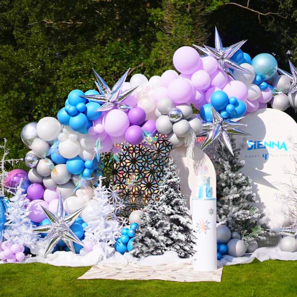 BAUANOOY balloon arch assembly tips with ribbons and glue dots.