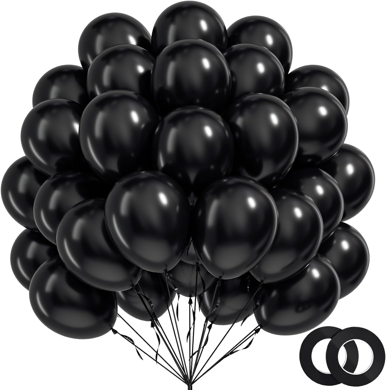 BAUANOOY black 12-inch balloons ready for quick, stylish party decor.
