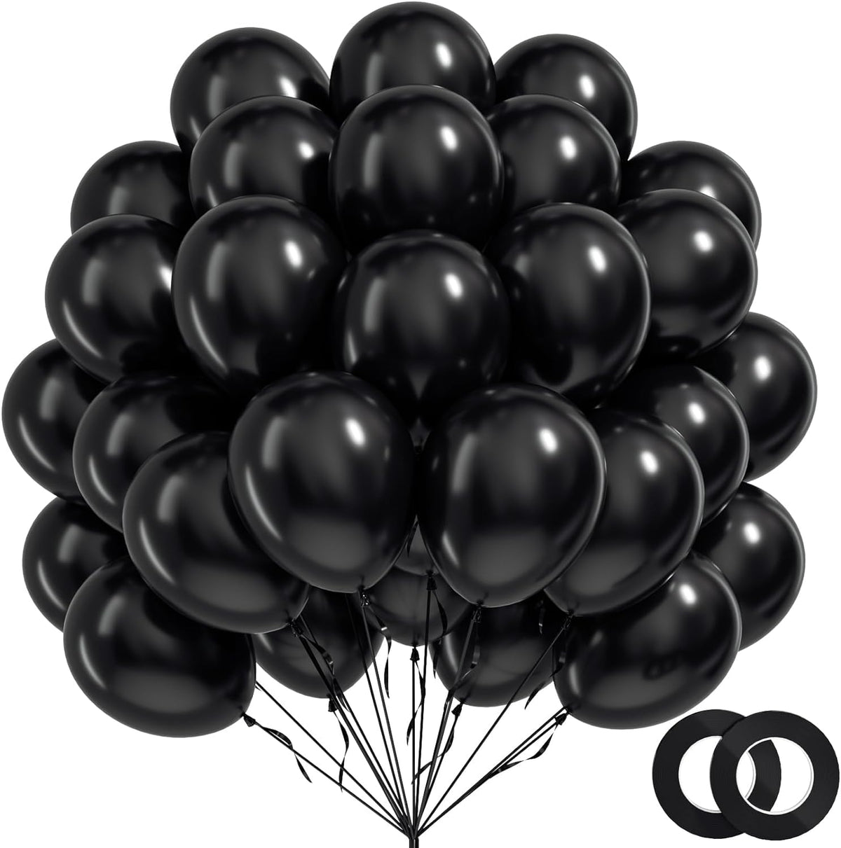 BAUANOOY black 12-inch balloons ready for quick, stylish party decor.