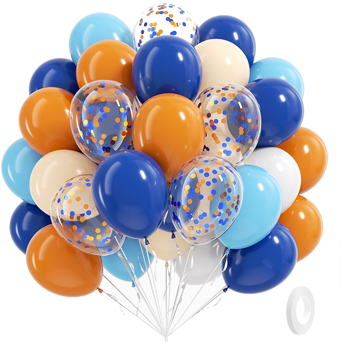 BAUANOOY blue balloons set for vibrant baby shower or birthday party decor.