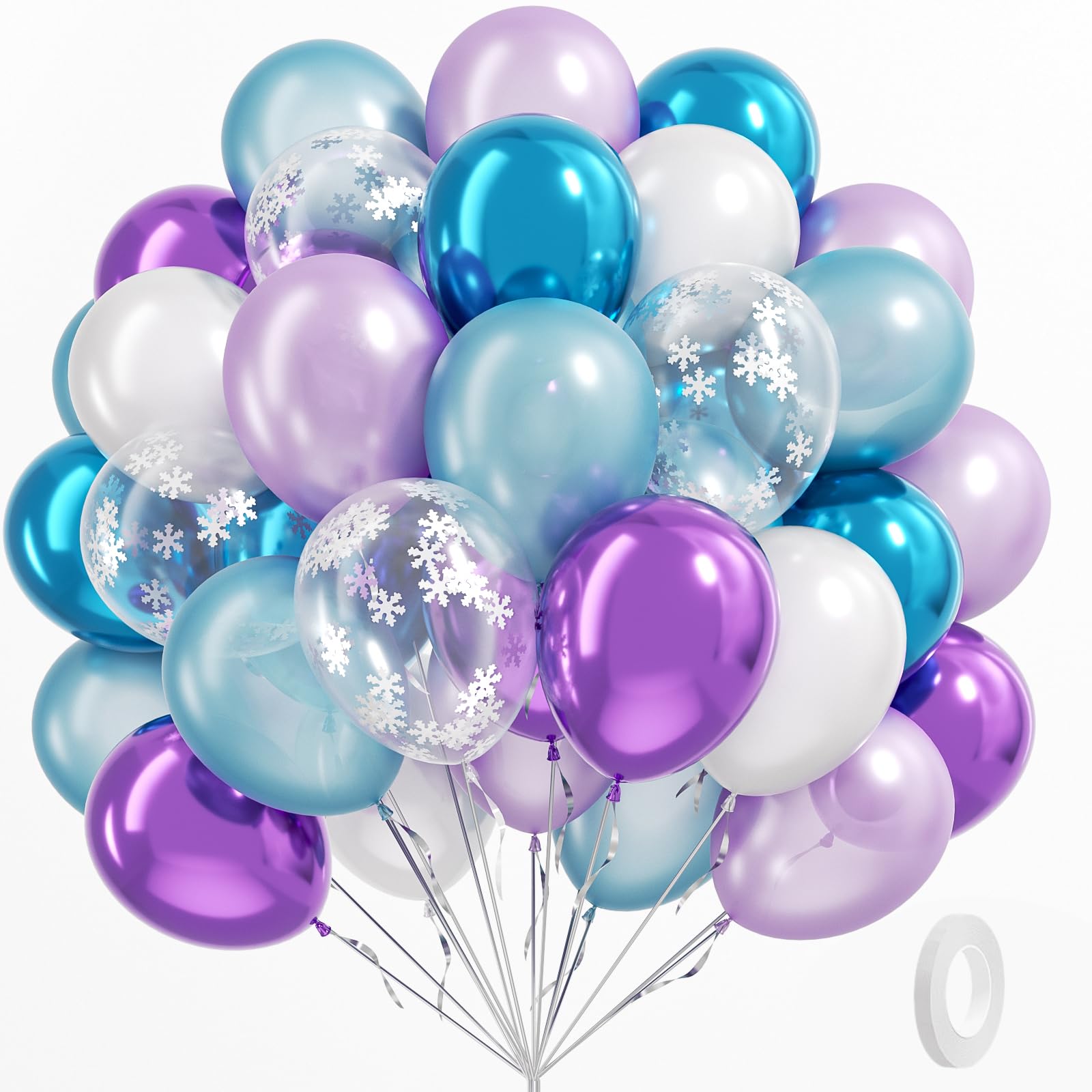BAUANOOY frozen balloons in purple and blue ready for a 12-inch arch.