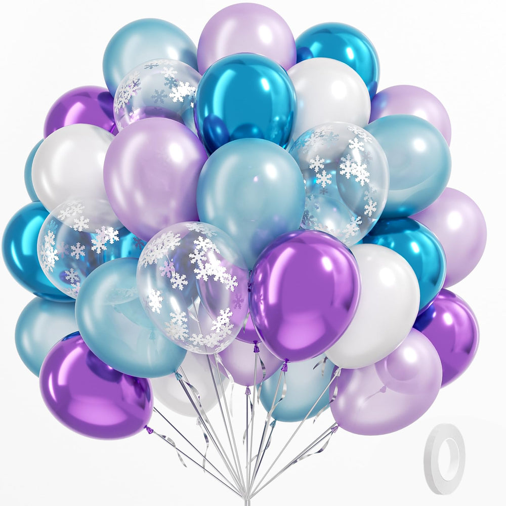 BAUANOOY frozen balloons in purple and blue ready for a 12-inch arch.