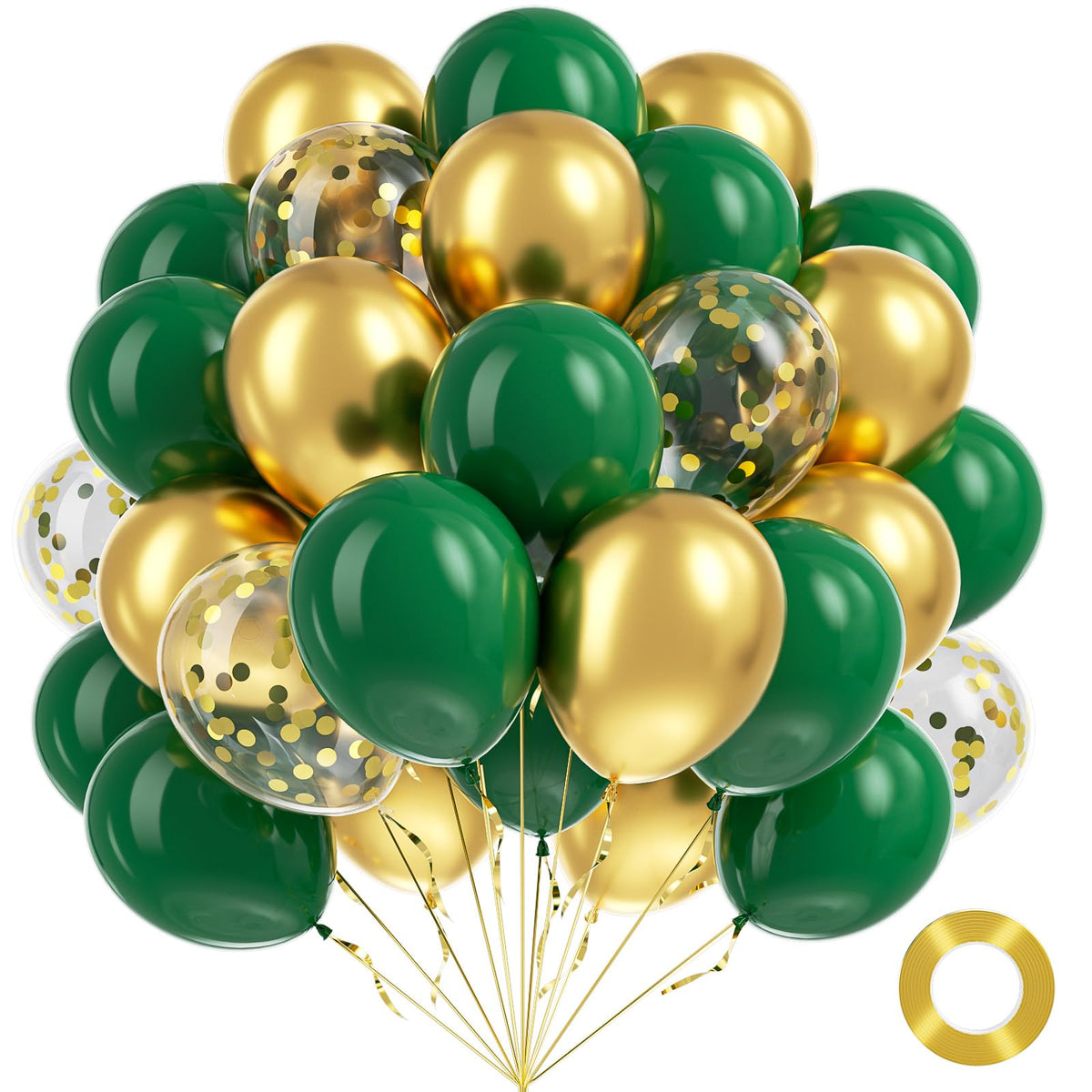 BAUANOOY green and gold balloons in dark green for elegant wedding backdrops
