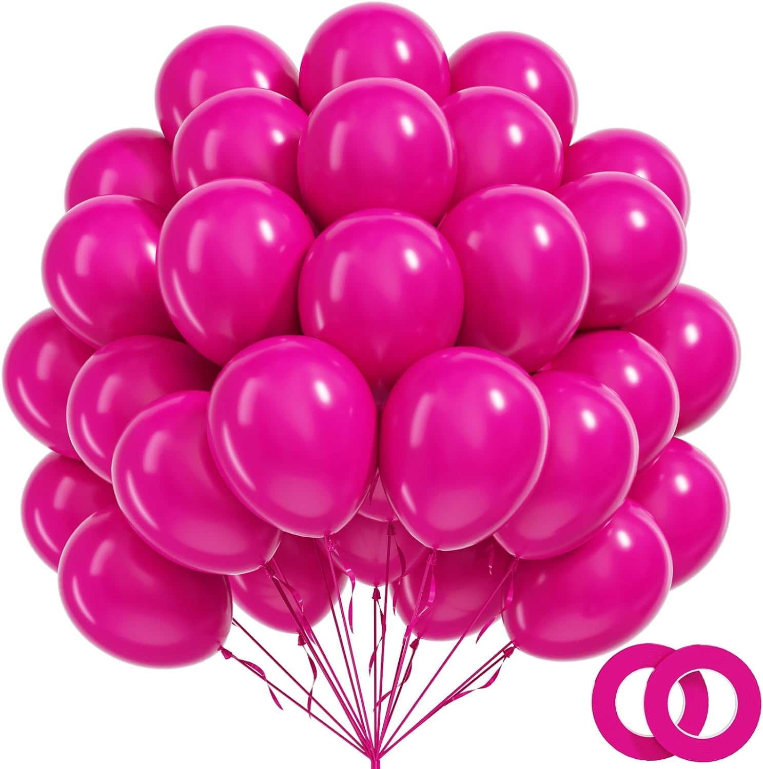 BAUANOOY hot pink balloons for vibrant birthday decor and easy setup
