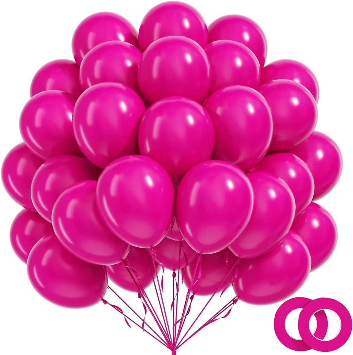 BAUANOOY hot pink balloons for vibrant birthday decor and easy setup