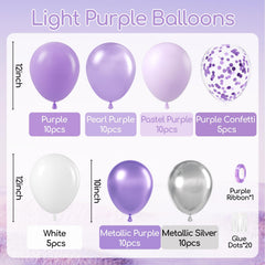 BAUANOOY lavender pastel purple balloons ideal for baby showers.