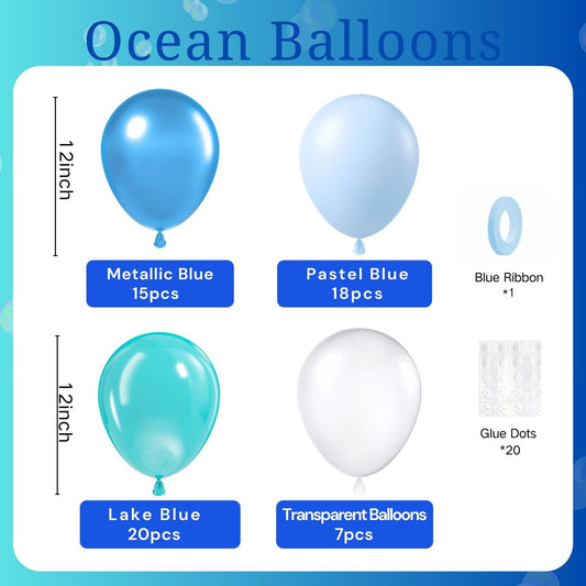 BAUANOOY Metallic blue balloons add shiny accents for celebrations.