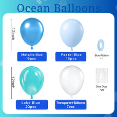 BAUANOOY Metallic blue balloons add shiny accents for celebrations.